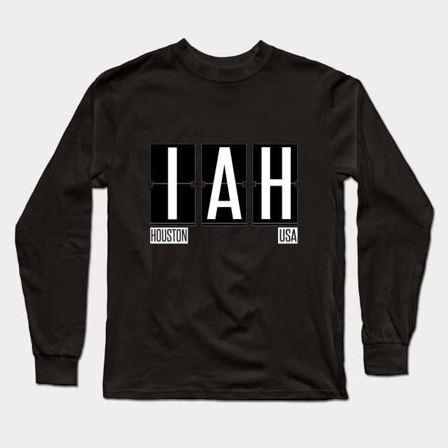 IAH - Houston Texas Airport Code Souvenir or Gift Shirt Long Sleeve T-Shirt by HopeandHobby